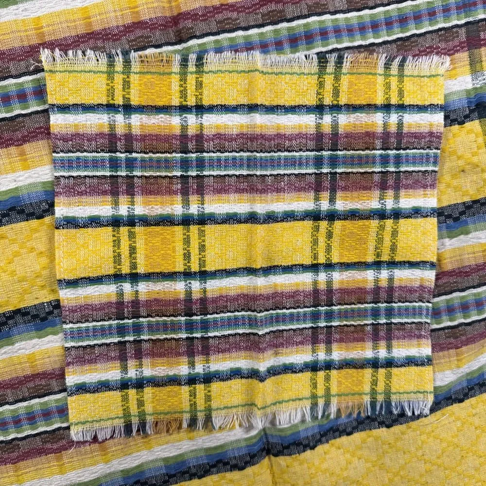 Vtg Mexican Fabric Tablecloth Hang & 48x48